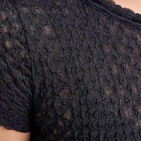 FRAME black lace shrunken tee - worn twice - size L - Picture 4 of 5